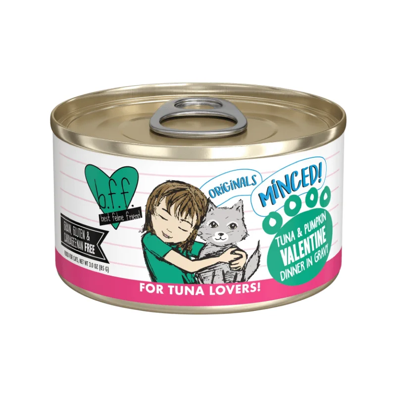 Canned Cat Food - BFF ORIGINALS Minced - Valentine - Tuna & Pumpkin Dinner in Gravy