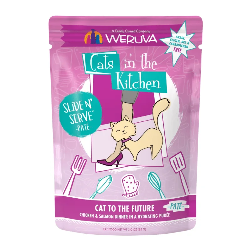 Wet Cat Food - Cats in the Kitchen SNS Paté - Cat to The Future - Chicken & Salmon Dinner in a Hydrating Purée - 3 oz pouch