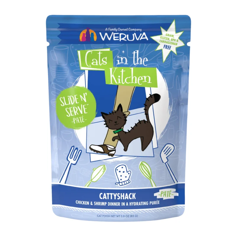 Wet Cat Food - Cats in the Kitchen SNS Paté - Cattyshack - Chicken & Shrimp Dinner in a Hydrating Purée - 3 oz pouch