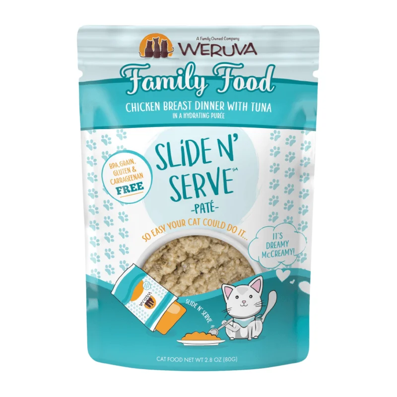 Wet Cat Food - SNS Paté - Family Food - Chicken Breast Dinner with Tuna Paté - 2.8 oz pouch