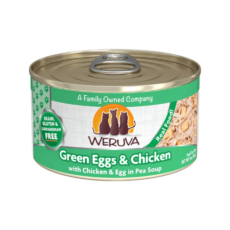 Canned Cat Food - CLASSIC - Green Eggs & Chicken - with Chicken & Egg in Pea Soup