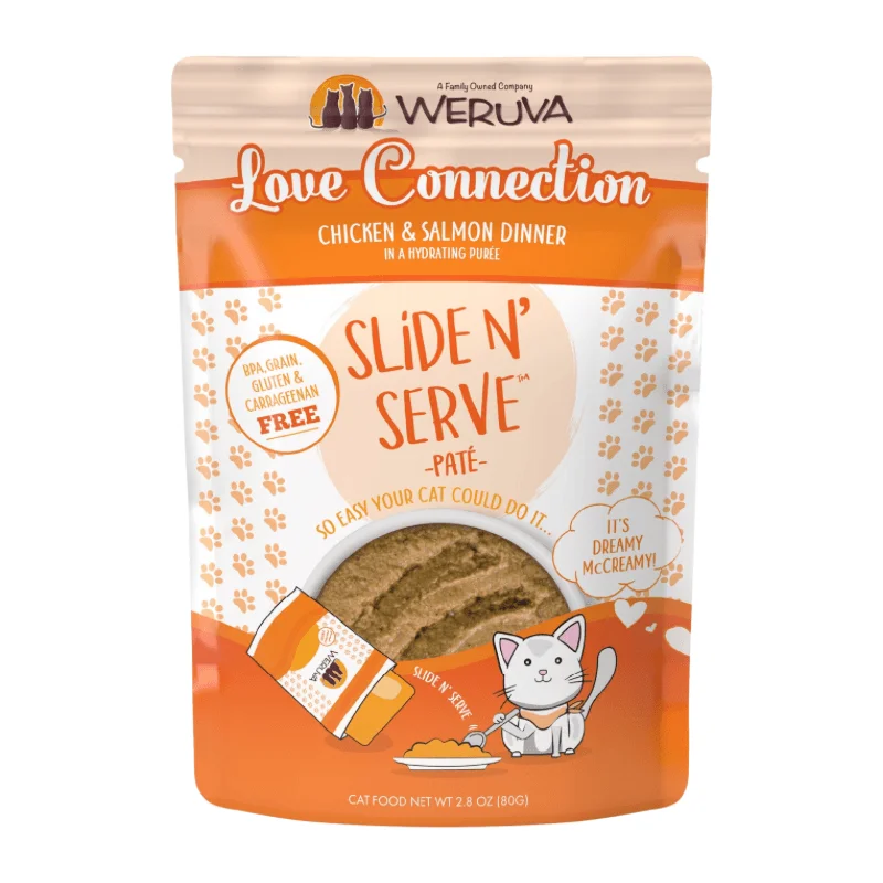 Wet Cat Food - SNS Paté - Love Connection - Chicken & Salmon Dinner in a Hydrating Purée - 2.8 oz pouch