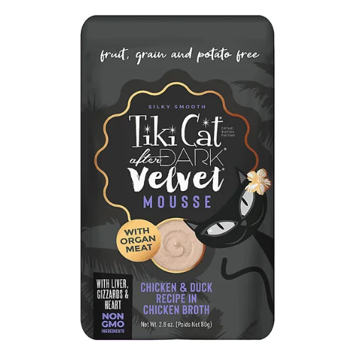 Wet Cat Food - AFTER DARK VELVET MOUSSE - Chicken & Duck Recipe - 2.8 oz pouch