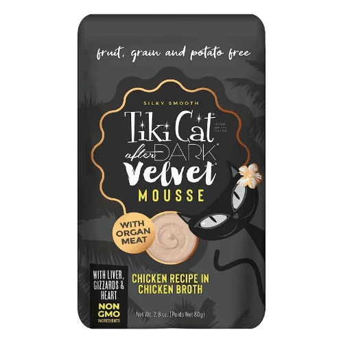 Wet Cat Food - AFTER DARK VELVET MOUSSE - Chicken Recipe - 2.8 oz pouch