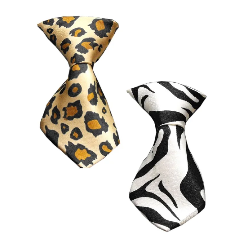 Pet, Dog & Cat Neck Ties, "Animal Print" Zebra or Leopard