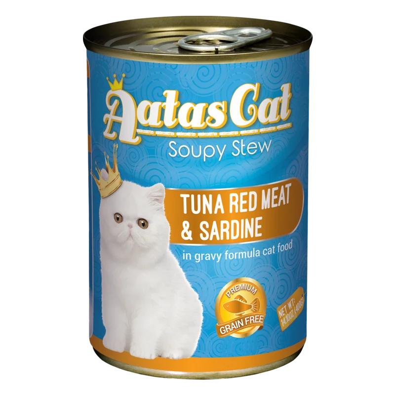 Aatas Cat Soupy Stew Tuna Red Meat with Sardine in Gravy 400g