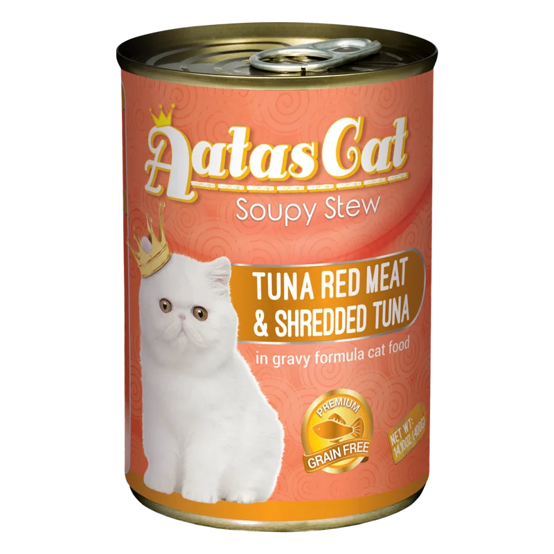 Aatas Cat Soupy Stew Tuna Red Meat with Shredded Tuna in Gravy 400g