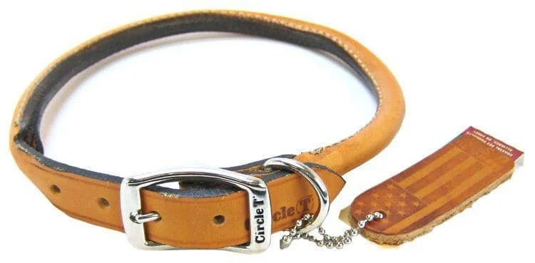 Circle T Leather Round Collar - Tan - 18" Neck