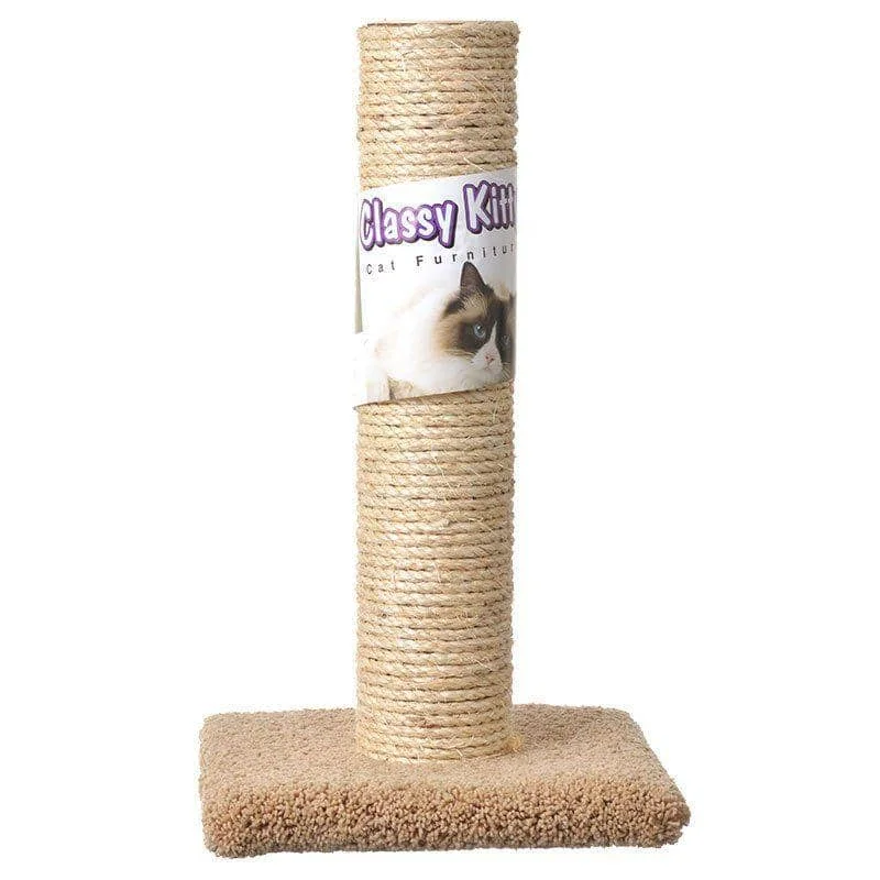 Classy Kitty Cat Sisal Scratching Post - 20" High (Assorted Colors)