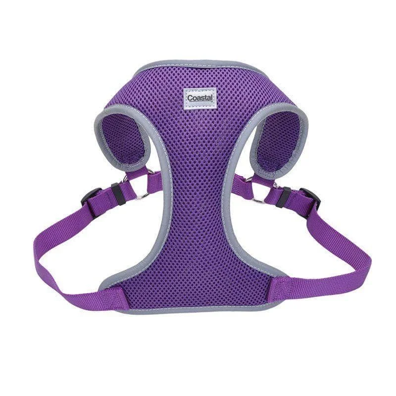 Coastal Pet Comfort Soft Reflective Wrap Adjustable Dog Harness - Purple - Large - 28-36" Girth - (1" Straps)