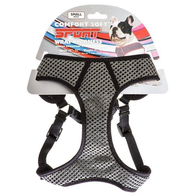 Coastal Pet Sport Wrap Adjustable Harness - Black - Small (Girth Size 19"-23")