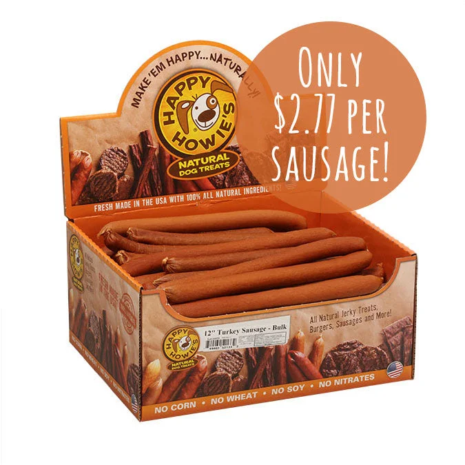 Happy Howie's Turkey Sausage for Dogs (12″ (36 count))