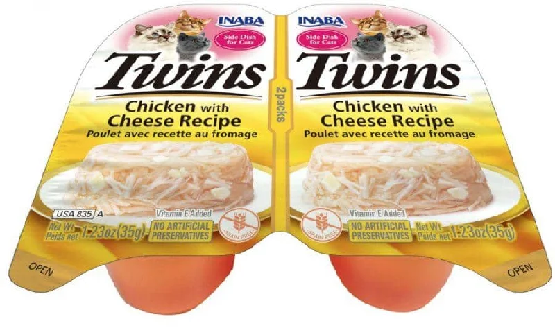 Inaba Twins Chicken with Cheese Recipe Side Dish for Cats - 2 count