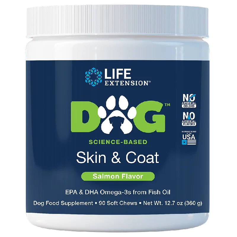 Life Extension Dog Skin & Coat Salmon 90 Soft Chews