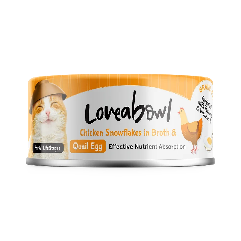 Loveabowl Cat Wet Food Chicken Snowflakes & Quail Egg in Broth 70g