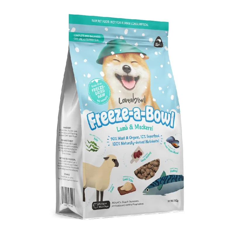 Loveabowl Dog Food Freeze A Bowl Freeze-Dried Raw Lamb & Mackerel 140g