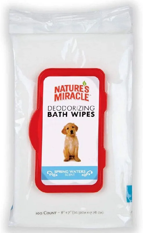 Natures Miracle Deodorizing Dog Bath Wipes Spring Waters - 100 count