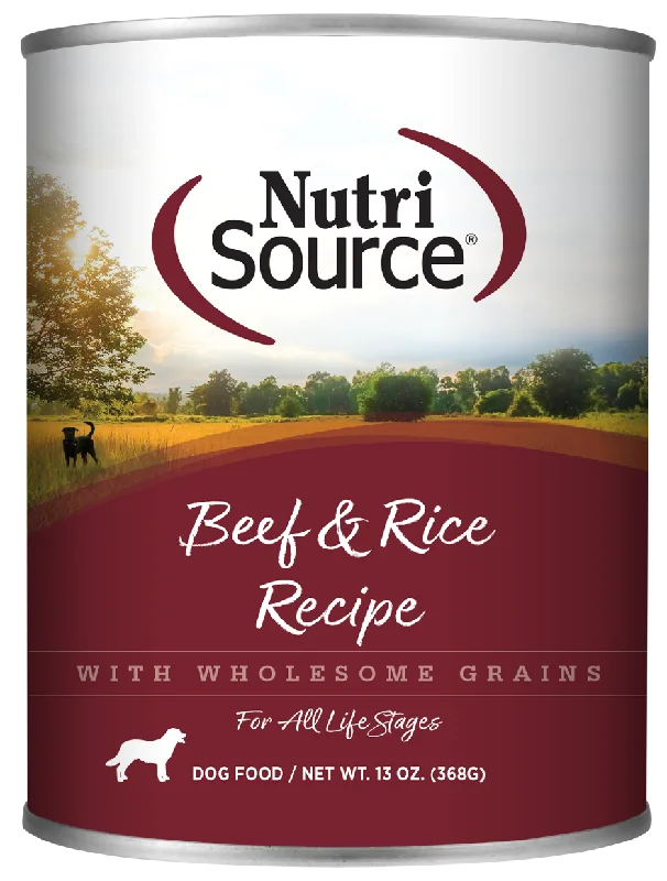 NutriSource Beef & Rice Wet Dog Food 13oz