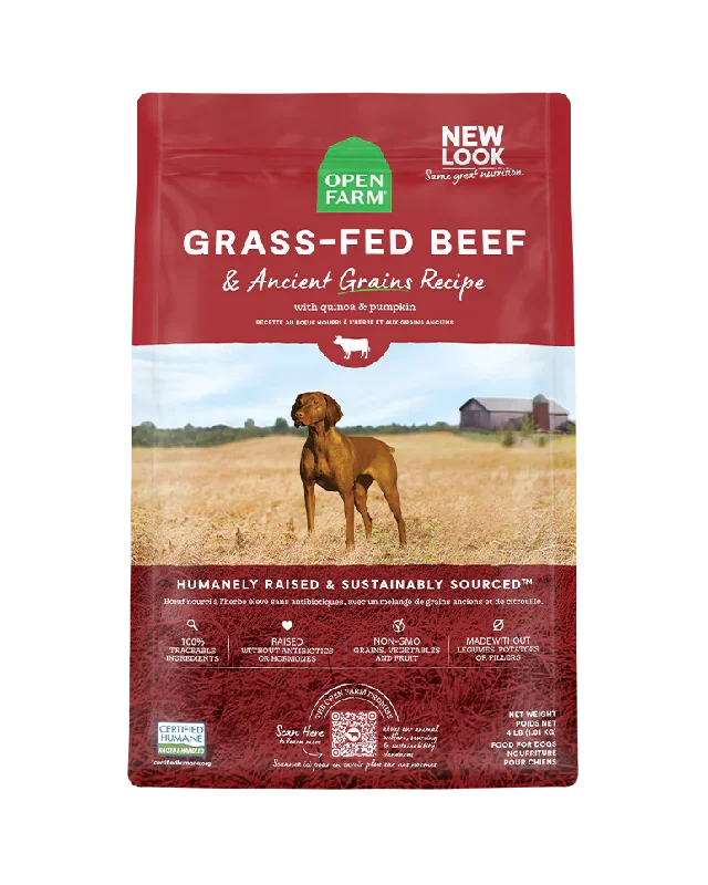 Open Farm Grass-Fed Beef & Ancient Grains Dry Dog Food 22lb