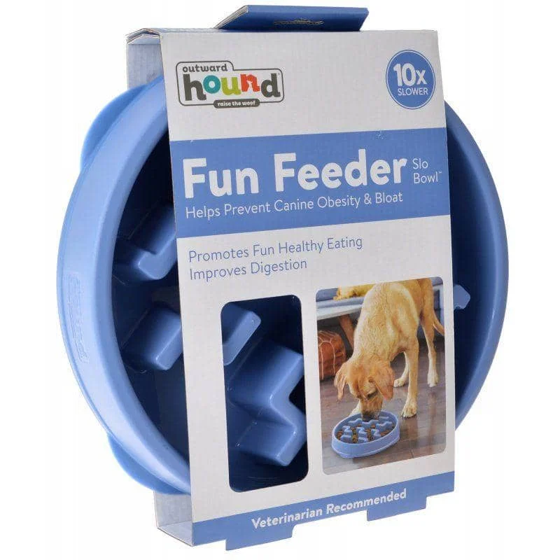 Outward Hound Fun Feeder Slo Bowl - Blue - Large - 1 Count - (11" Diameter)