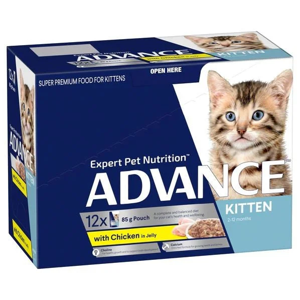 Pack Of ADVANCE CAT WET CHICKEN IN JELLY 85G X 12