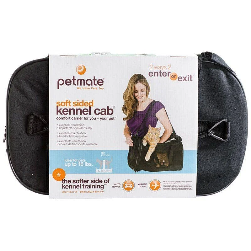 Petmate Soft Sided Kennel Cab Pet Carrier - Black - Large - 20"L x 11.5"W x 12"H (Up to 15 lbs)