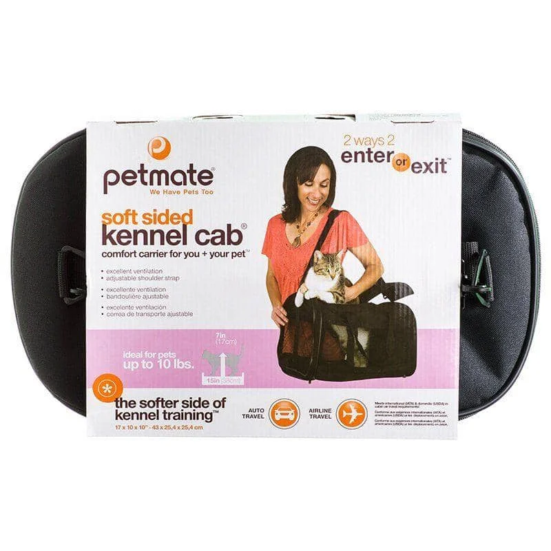 Petmate Soft Sided Kennel Cab Pet Carrier - Black - Medium - 17"L x 10"W x 10"H (Up to 10 lbs)