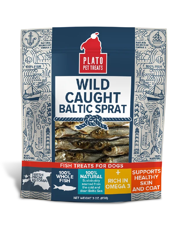 Plato Wild Caught Baltic Sprat Fish Dog Treats 3oz