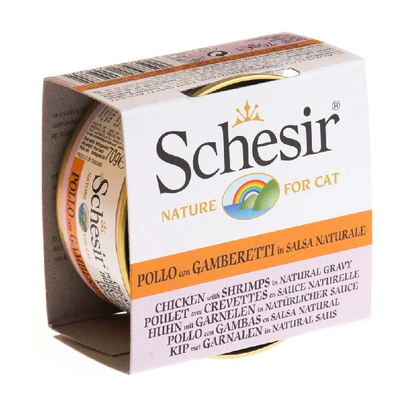 Schesir Nature Grain-Free Chicken with Shrimps in Natural Gravy For Cats 70g ( EXP APR 2025 )