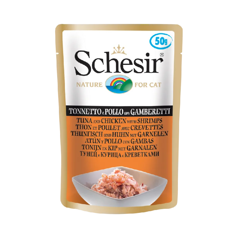 Schesir Nature Pouch Tuna and Chicken with Shrimps For Cat 50g