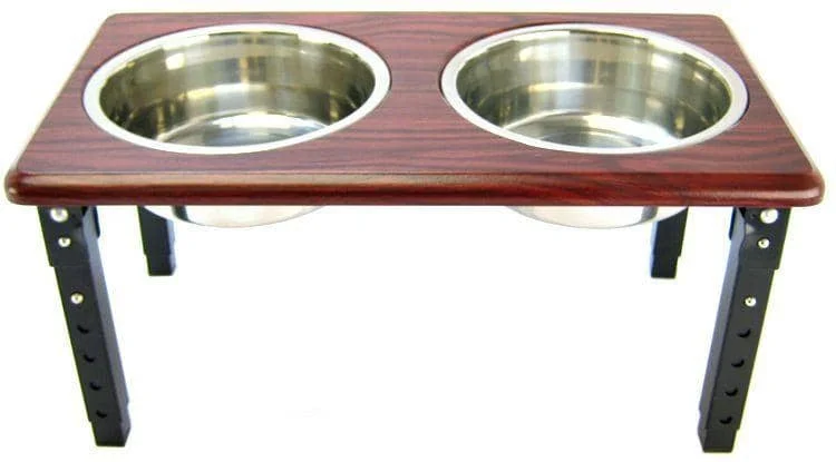 Spot Posture Pro Double Diner - Stainless Steel & Cherry Wood - 2 Quart (8"-12" Adjustable Height)