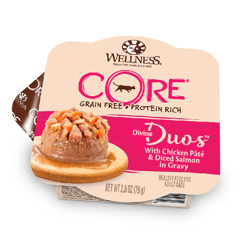 Wellness Cat Core Divine Duos Chicken Pate & Diced Salmon in Gravy 2.8oz